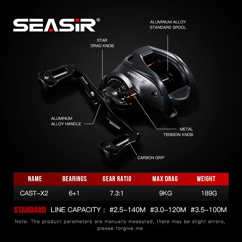 SeaSir Cast X2 Baitcasting Reel Hybrid Ceramic Bearings