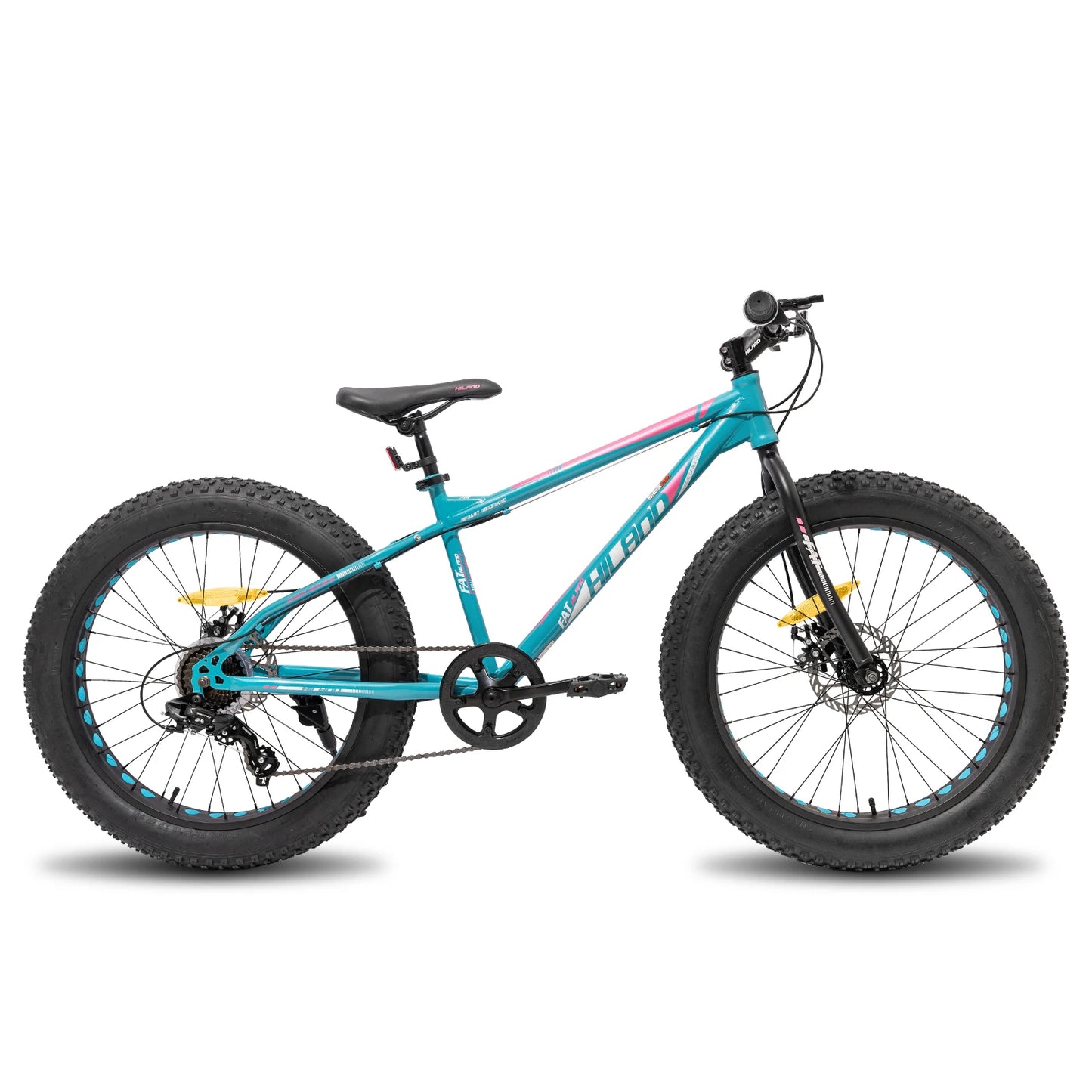 Hiland Fat Tire Kids Mountain Bike For Ages 5 And Up Shimano 7-Speed Front And Rear Disc Brakes