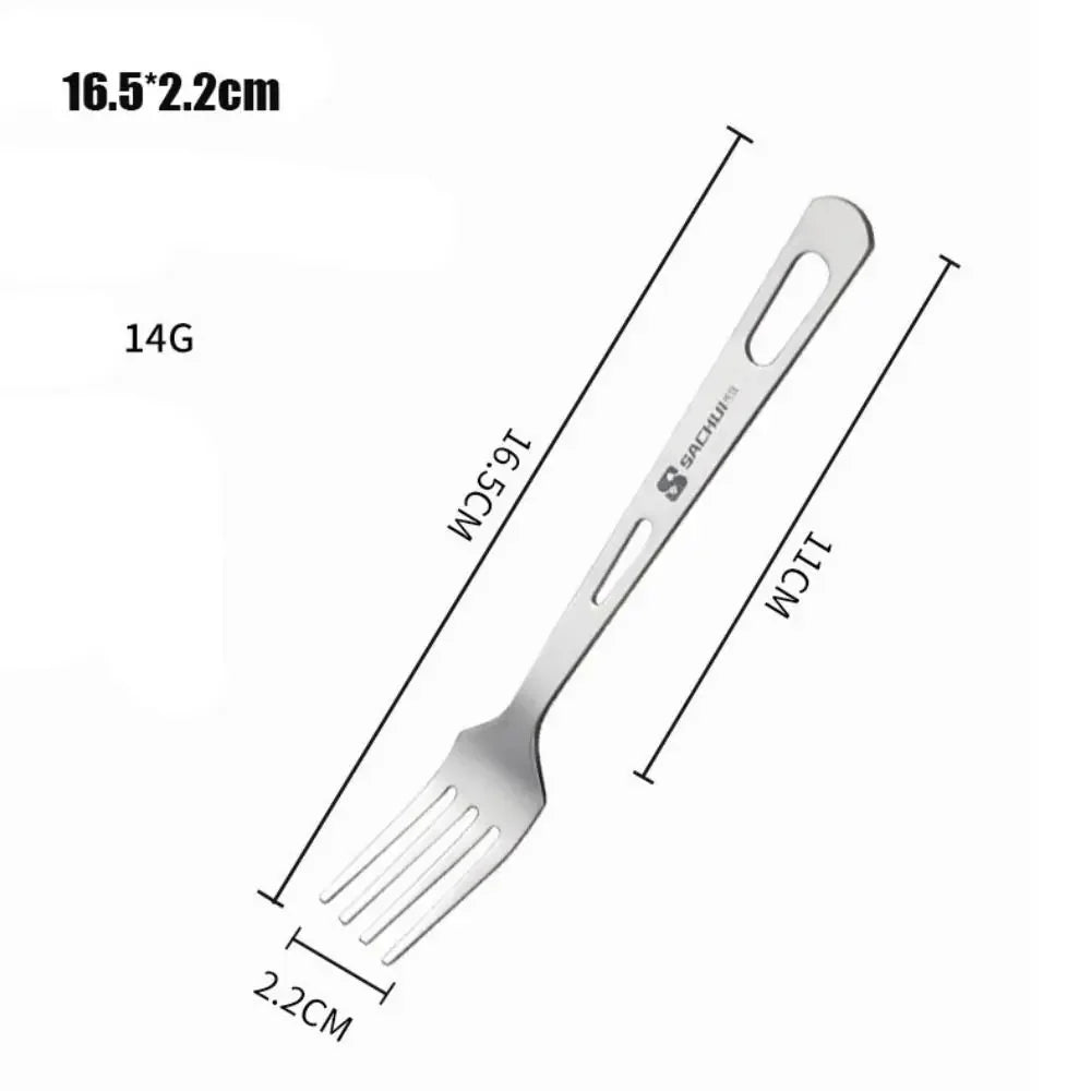 Lightweight Titanium Long Handle Spoon Fork For Camping EDC