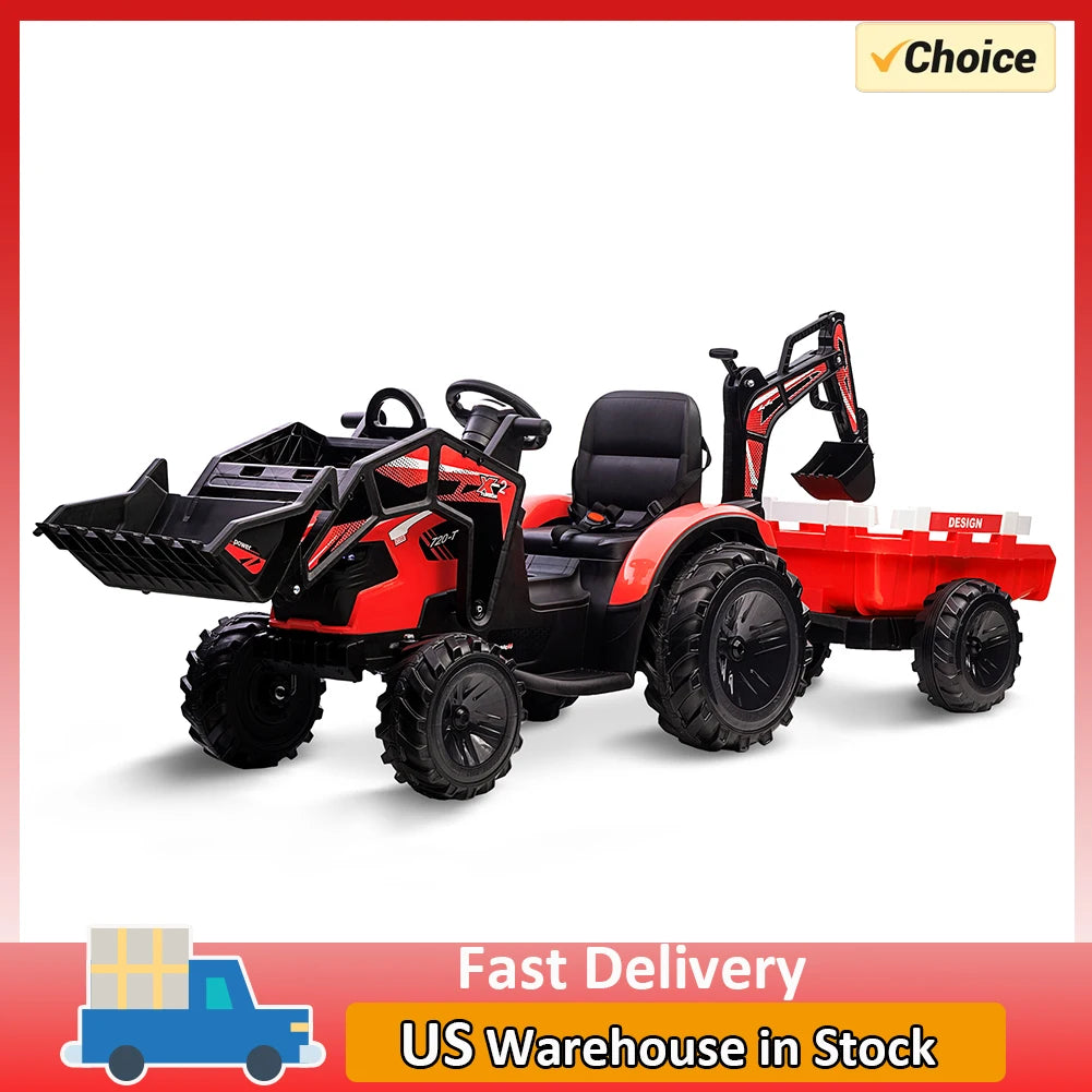 Electronic 3 In 1 Ride On Tractor Excavator Bulldozer Toy