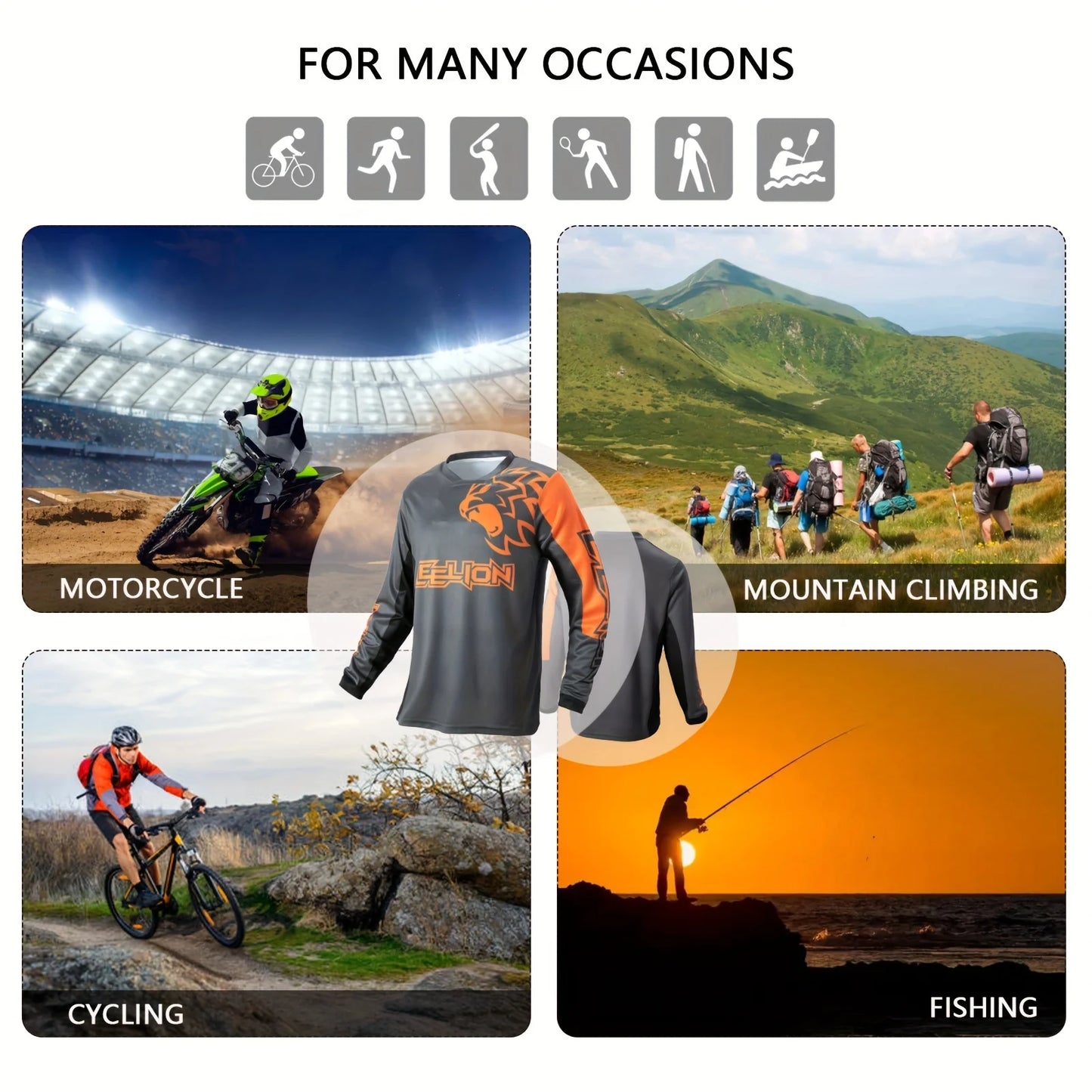 Guangdong Motorcycle Jersey Moisture Wicking Long Sleeve Cycling Shirt For Biking Sports