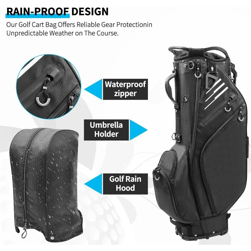 Pro Gear Sporting Goods Waterproof Golf Stand Bag 14 Way