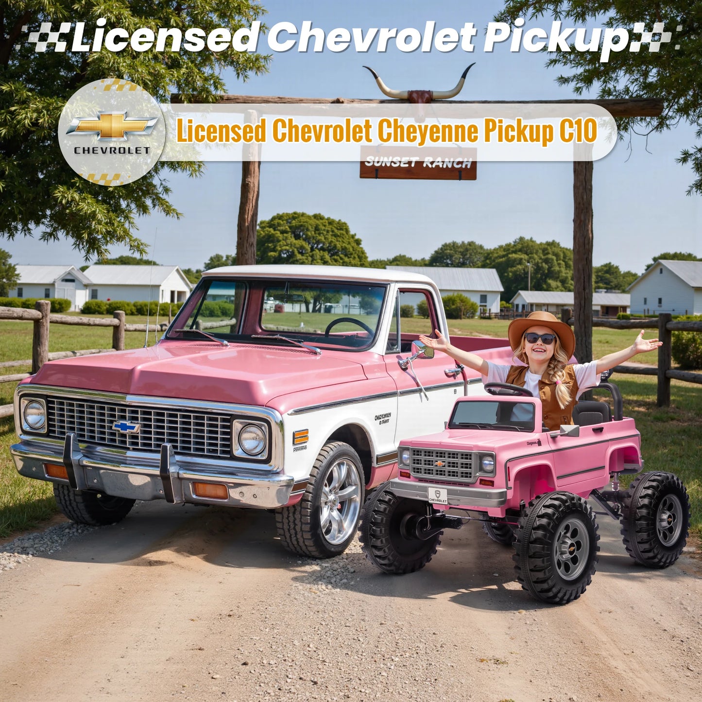 Joyracere Licensed Chevrolet Cheyenne Ride On Truck 24V