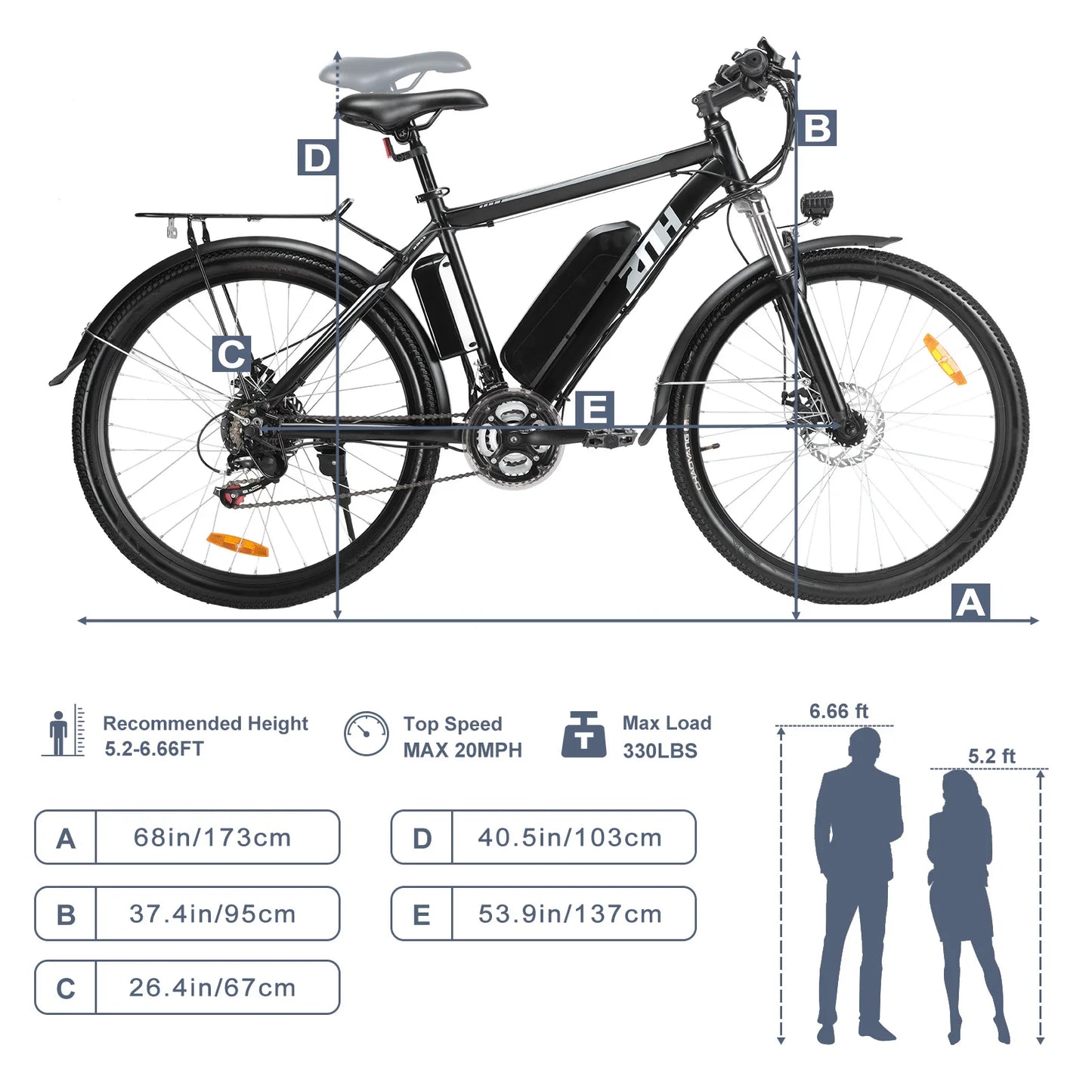 ZNH 1000W Electric Mountain Bike Removable Battery 48V 13Ah