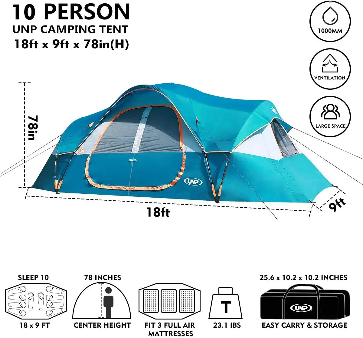 Pro Gear Sporting Goods UNP Camping Tent Family Shelter