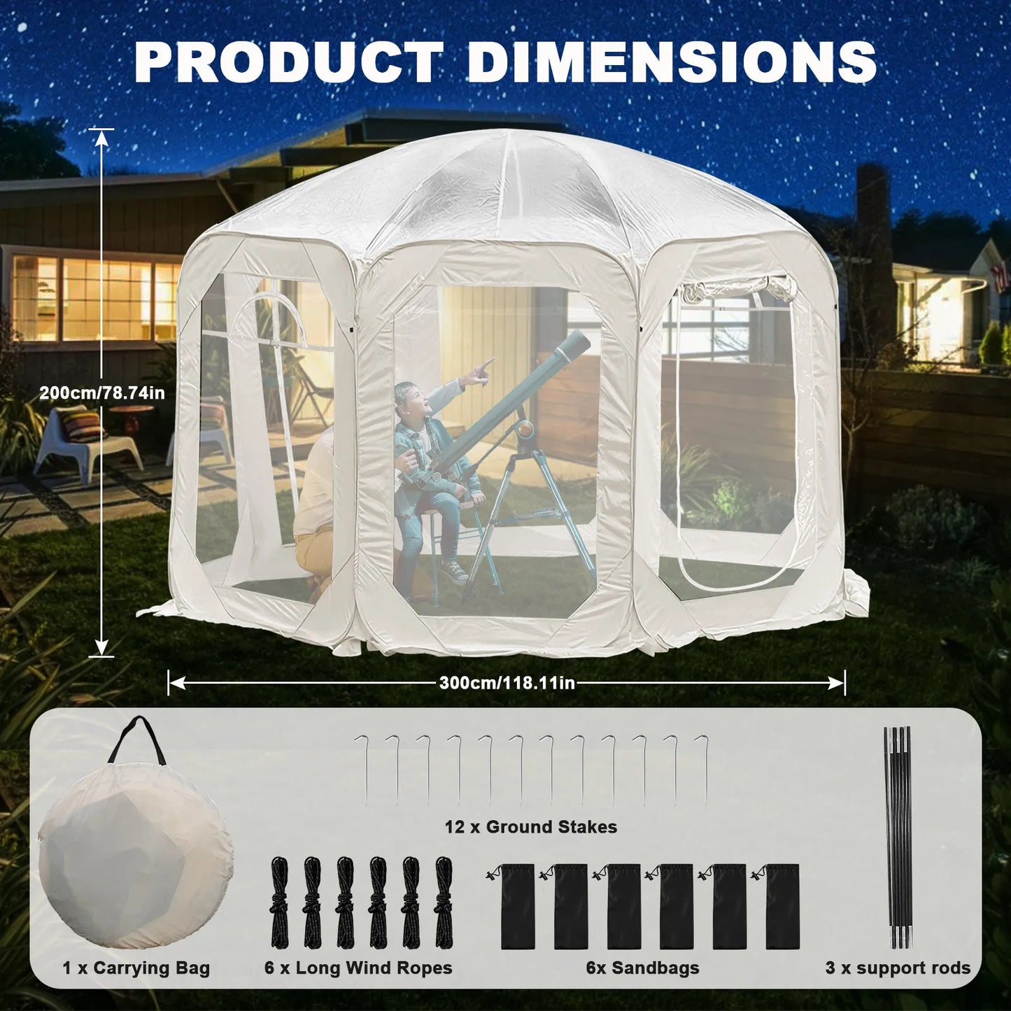 Building Transparent Bubble Tent Camping Shelter Windproof