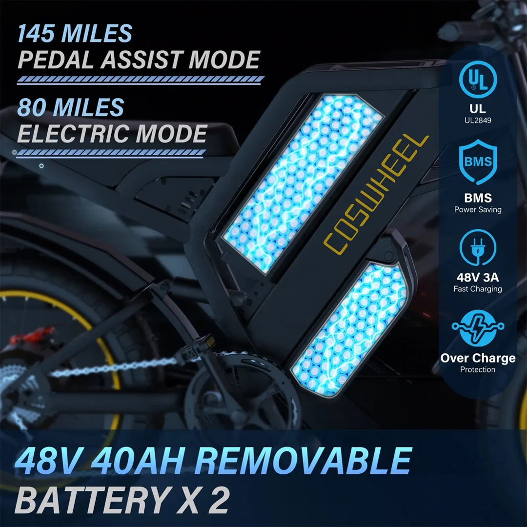 Coswheel Electric Off Road Fat Tire Mountain Ebike Pro