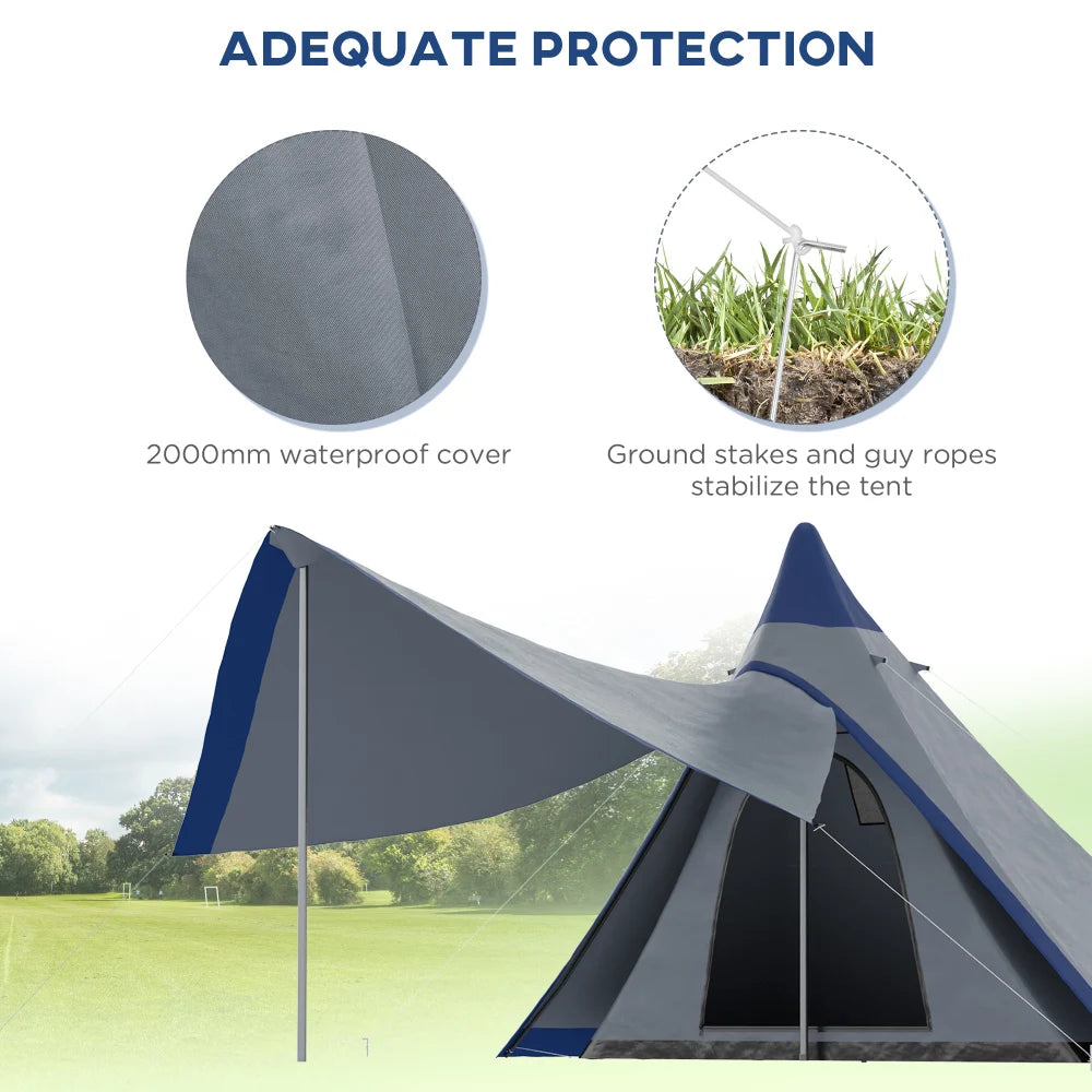 Pro Gear Sporting Goods Waterproof Teepee Tent Quick Setup