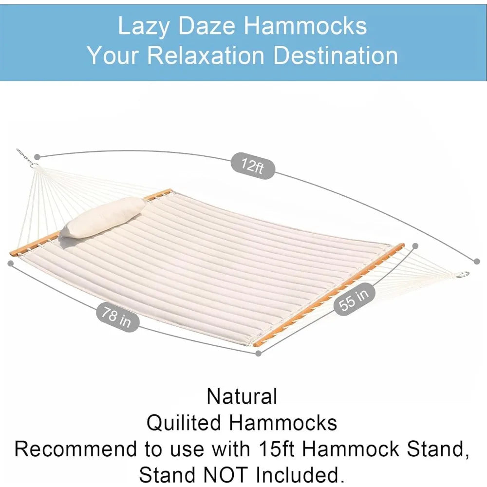 General Quilted Double Fabric Hammock With Spreader Bars
