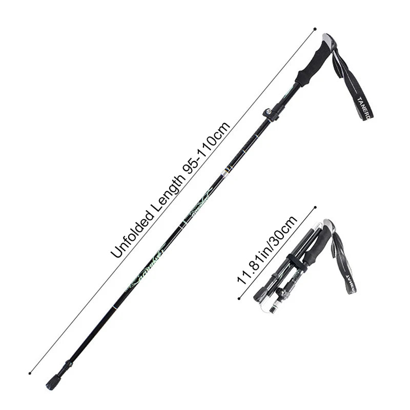 Jetting Telescopic Folding Trekking Pole Outdoor Hiking