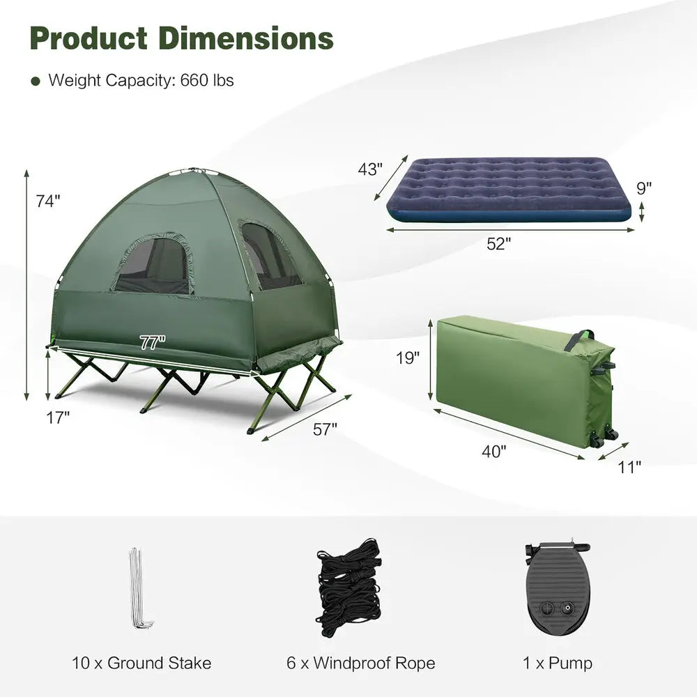 Pro Gear Sporting Goods 2 Person Tent Cot With Airbed
