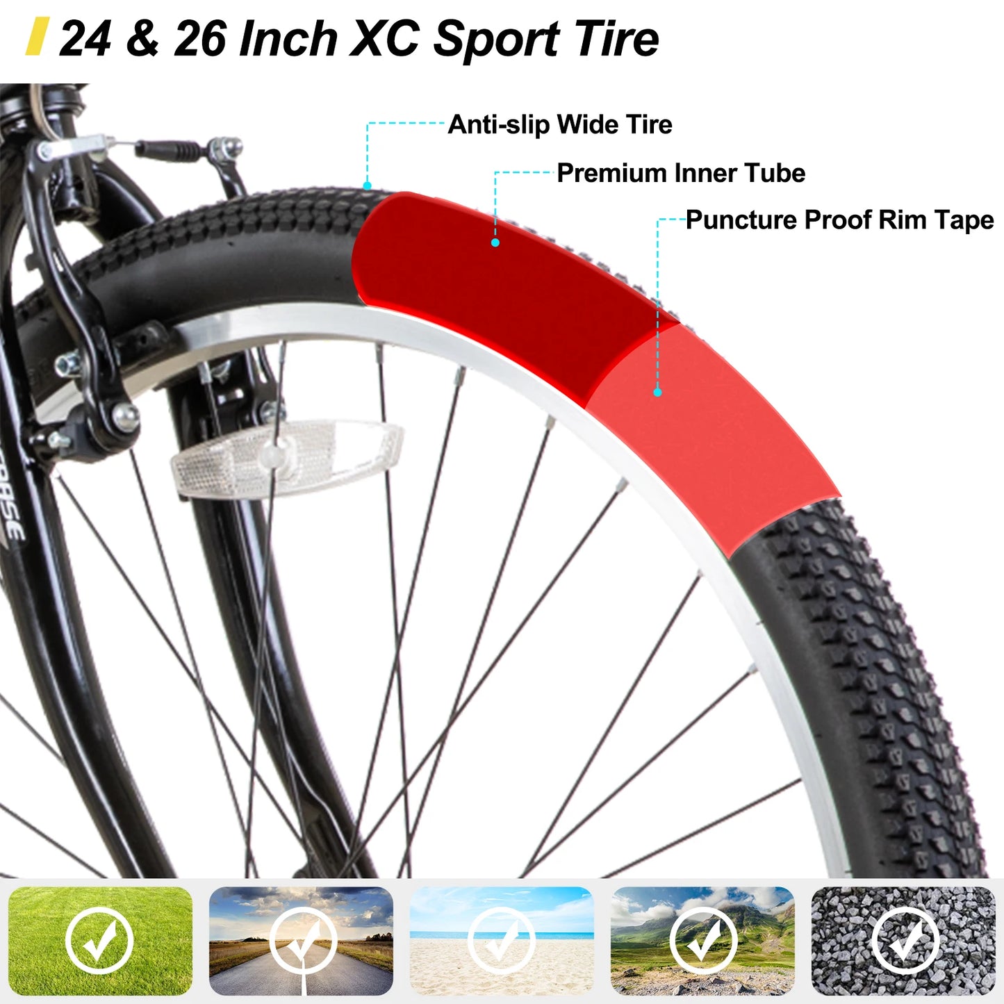 JOYSTAR Mountain Bike 21 Speed High Carbon Steel Frame