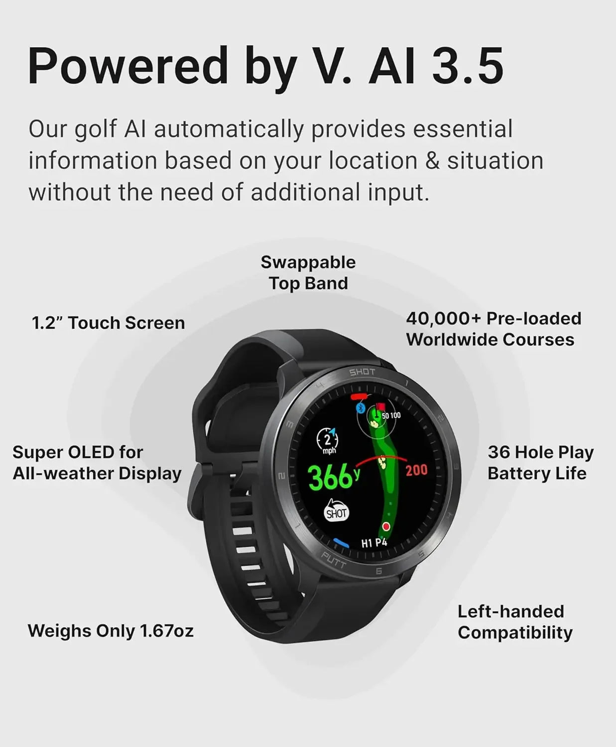 Hign Concerned T11 Pro GPS Golf Watch Swing Analyzer