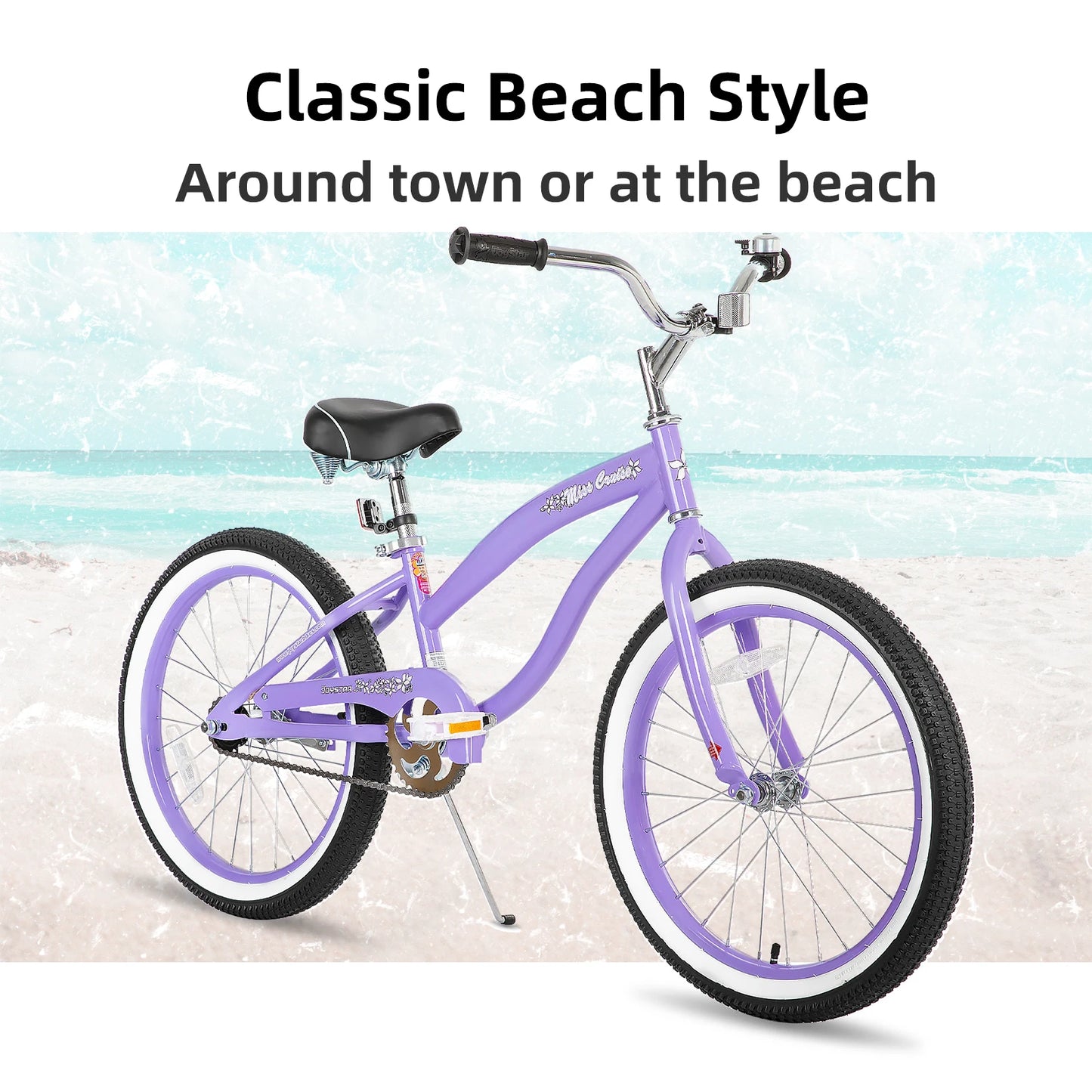 JOYSTAR Beach Cruiser Bike All Ages Single Speed Coaster Brake Sturdy Steel Frame