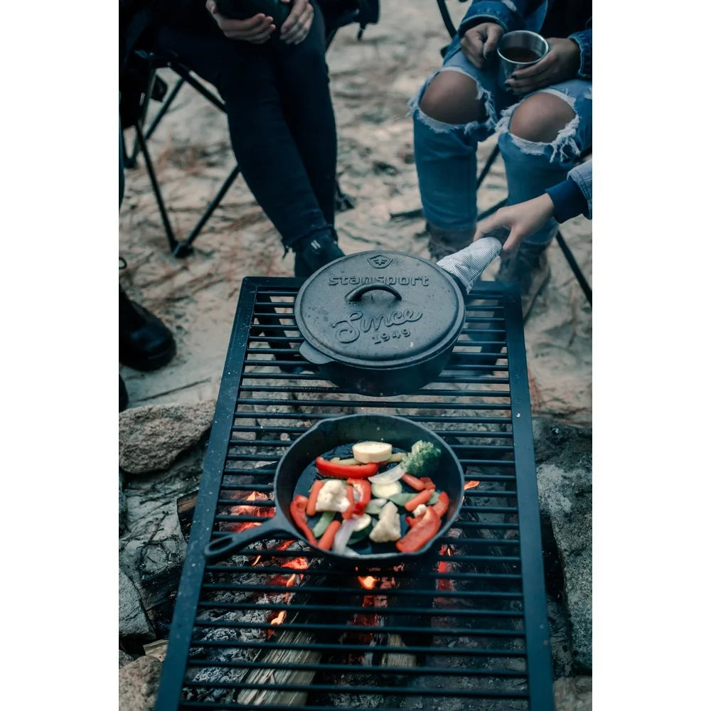XMSJ Cast Iron Camping Cookware Set Dutch Oven Fry Pan