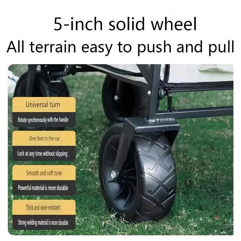 AUKYGGU Collapsible Folding Utility Beach Cart Wagon