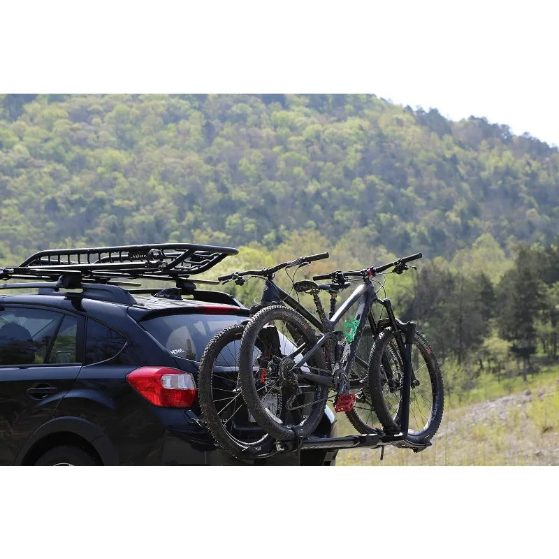 YTYIN Hitch Mounted Two Bike Rack All Metal Carrier