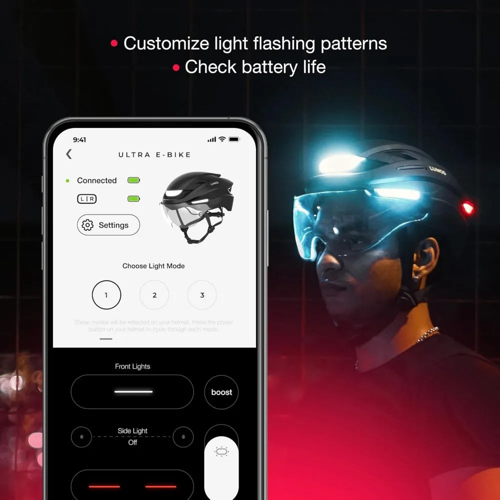 Smart Bike Helmet With LED Lights And App