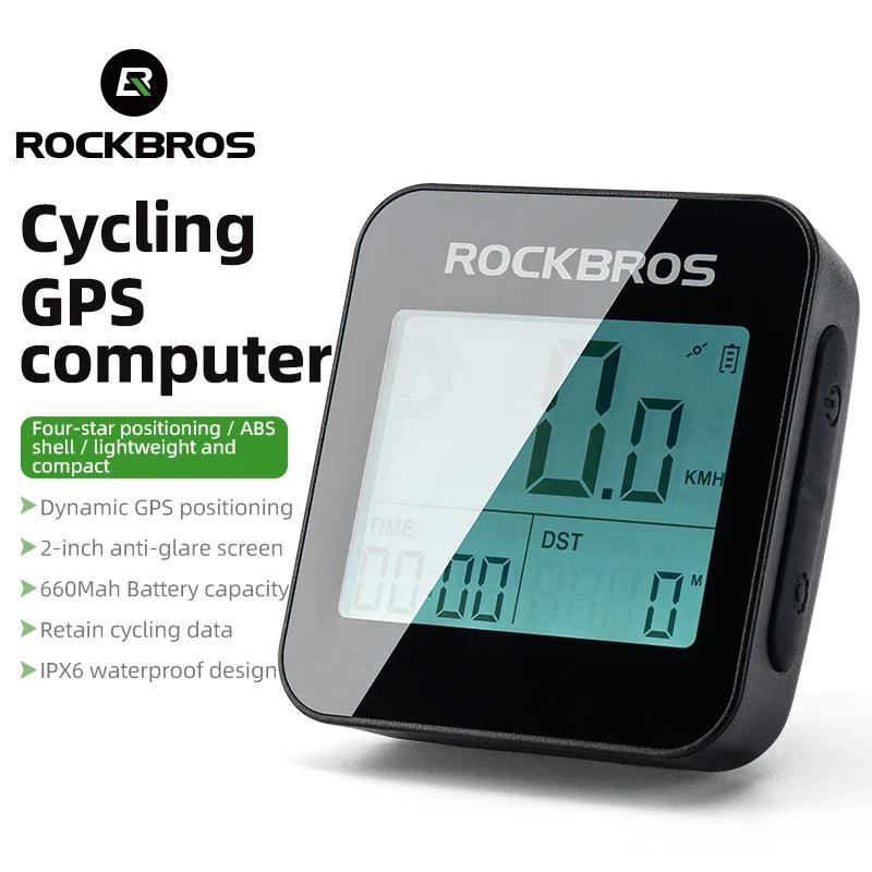 RockBros GPS Bike Computer Waterproof Wireless Speedometer