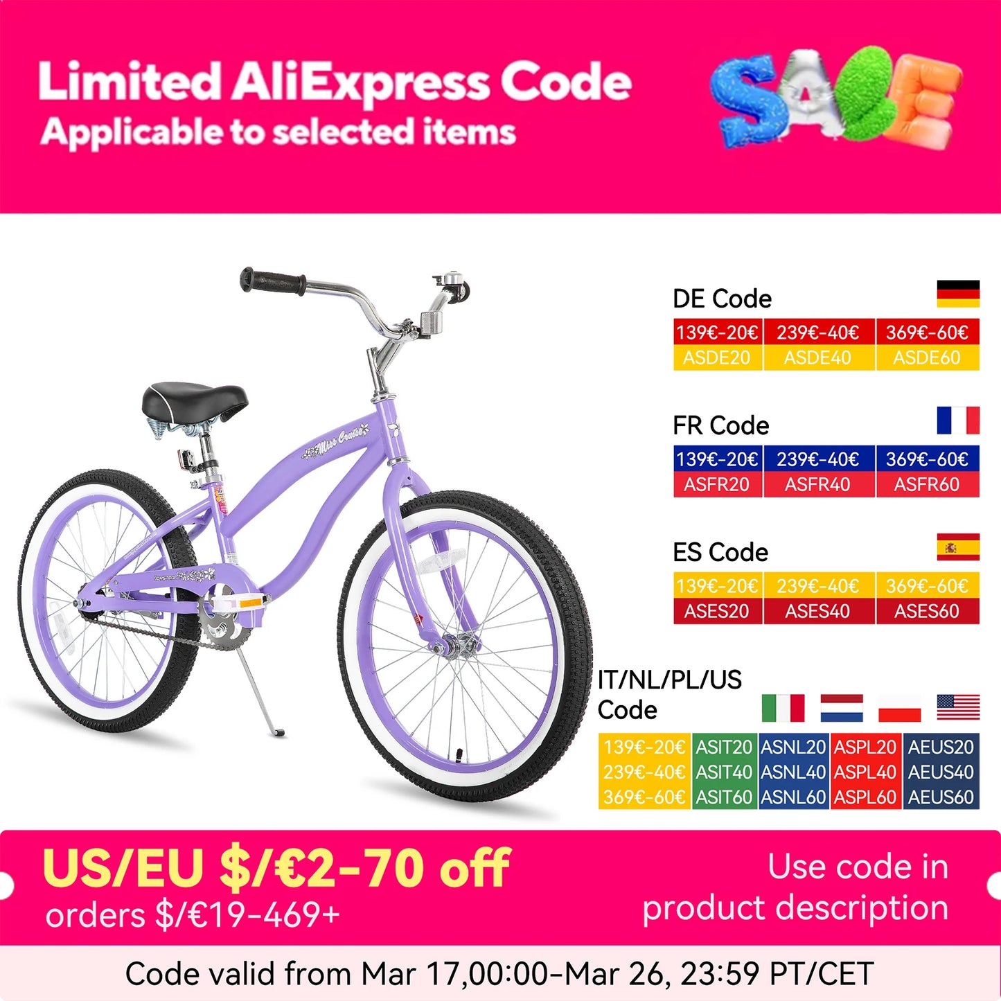 JOYSTAR Beach Cruiser Bike All Ages Single Speed Coaster Brake Sturdy Steel Frame