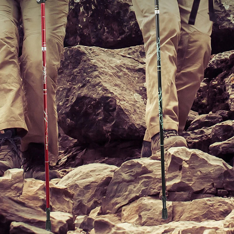Jetting Telescopic Folding Trekking Pole Outdoor Hiking