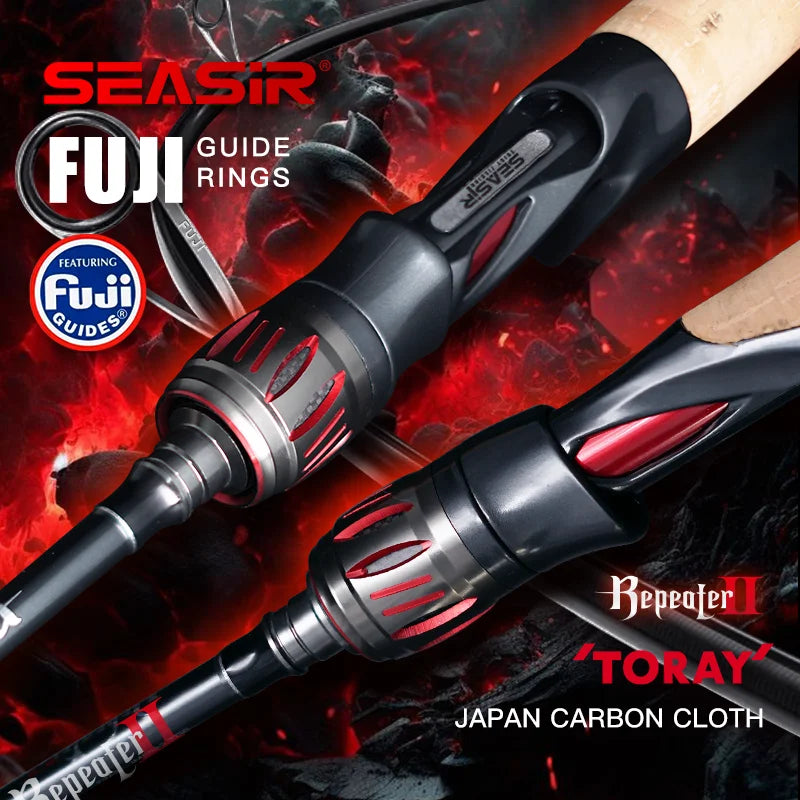 SeaSir Carbon Spinning And Casting Fishing Rod Fuji Guides