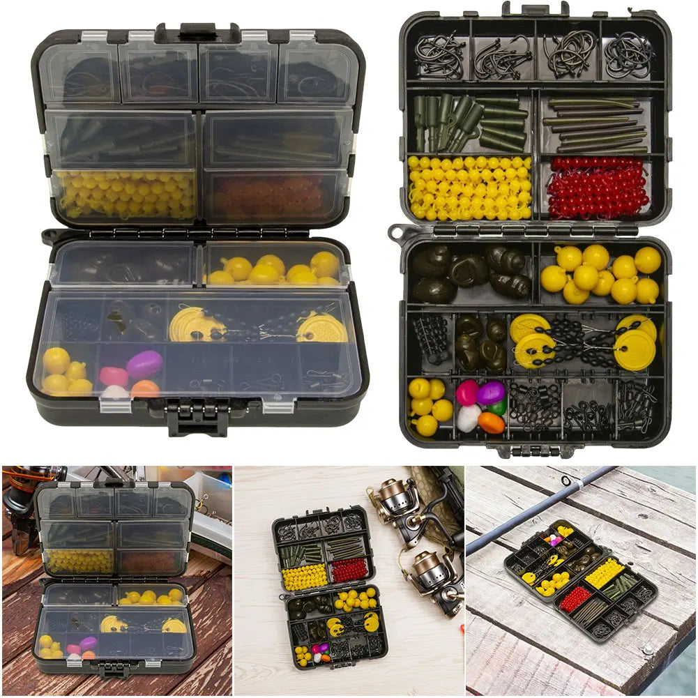 Carp Fishing Tackle Kit 145 Pc Swivels Hooks Set Assortment
