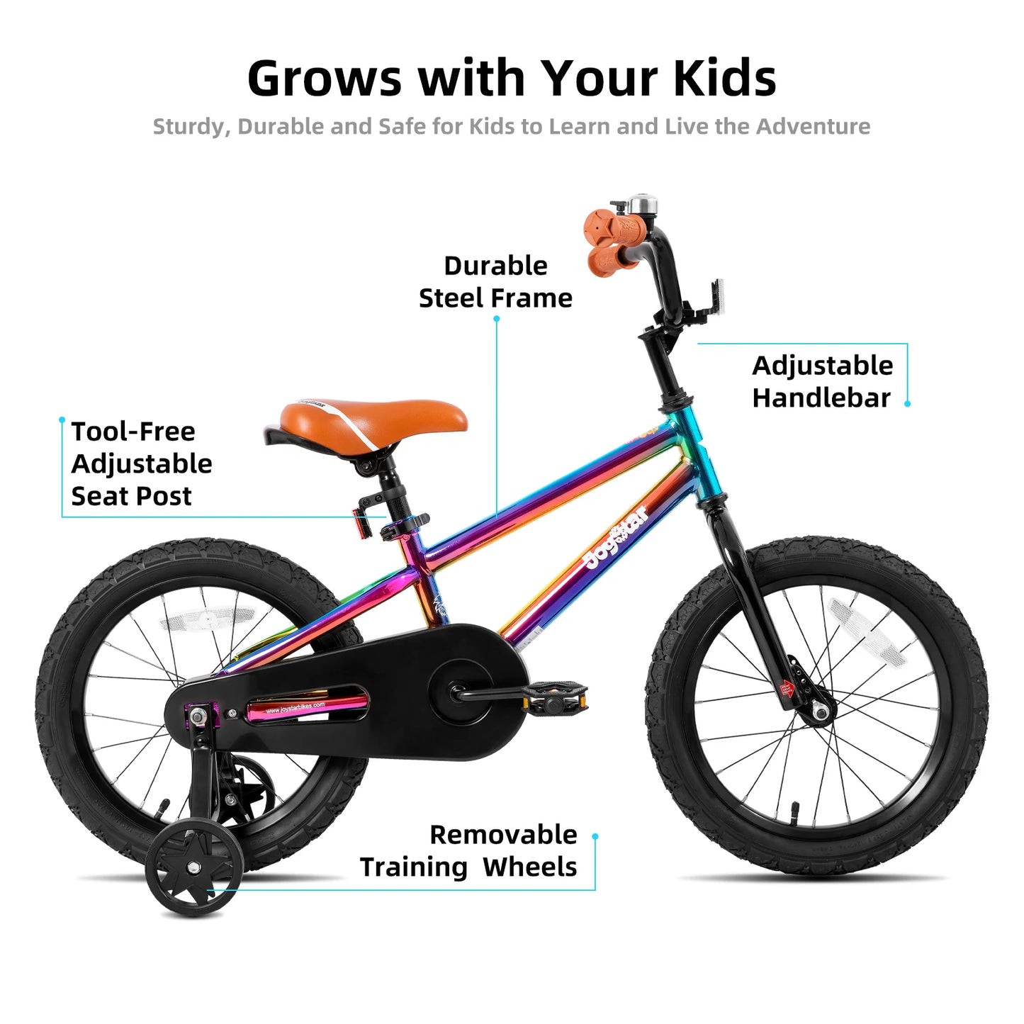 JOYSTAR Kids Bike for Boys and Girls Ages 2 To 9 with Training Wheels BMX Style Durable Steel Frame