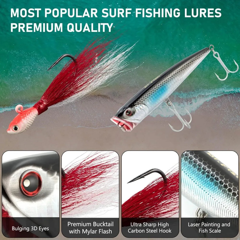 Hign Concerned Surf Rod And Reel Combo Saltwater Kit