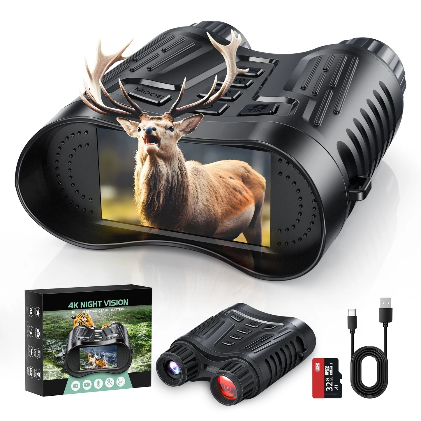 DIYIMINE Night Vision Binoculars 8X Digital Zoom 1080P