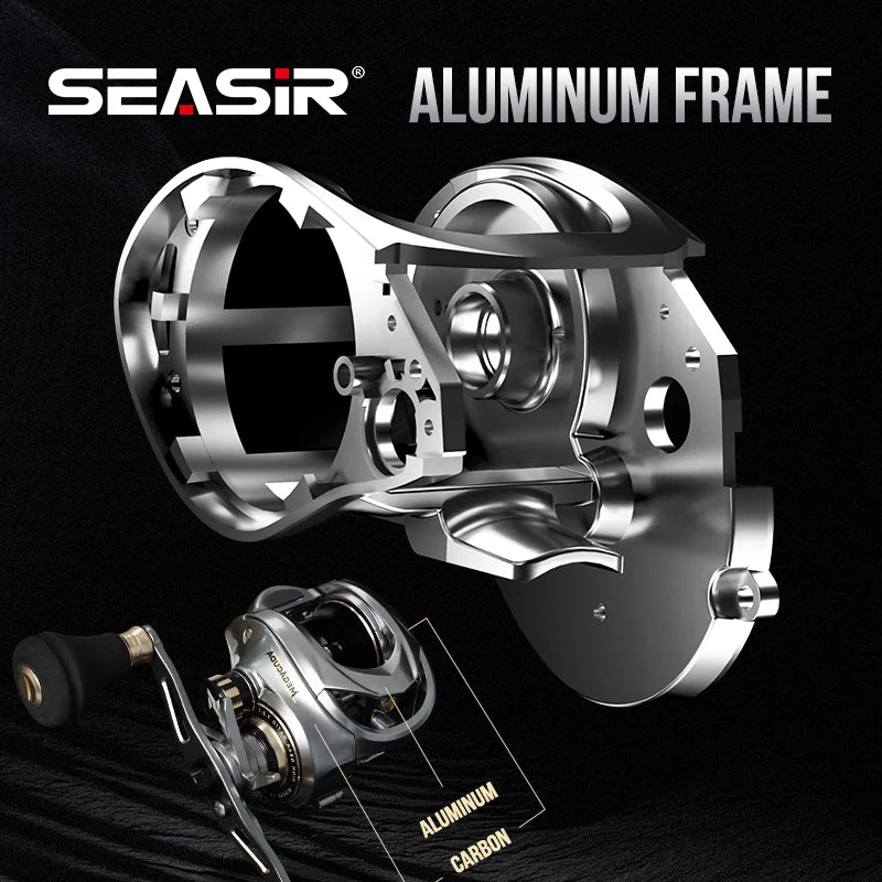 Seasir Baitcasting Reel Aluminum Frame Carbon Side Jigging