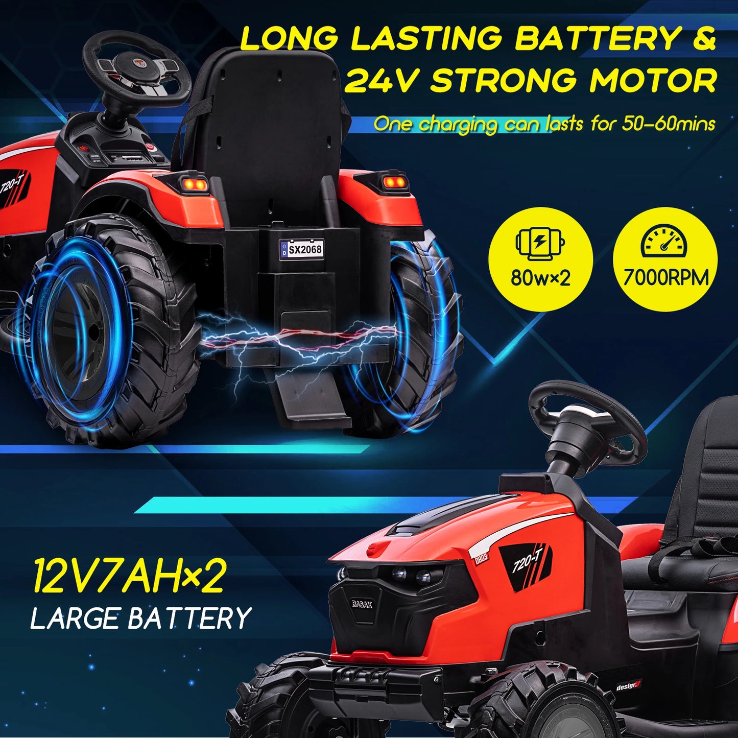 Electronic 3 In 1 Ride On Tractor Excavator Bulldozer Toy