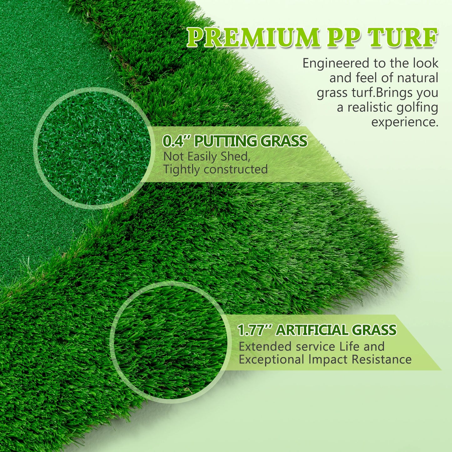 Golf Putting Green Training Mat With Cups