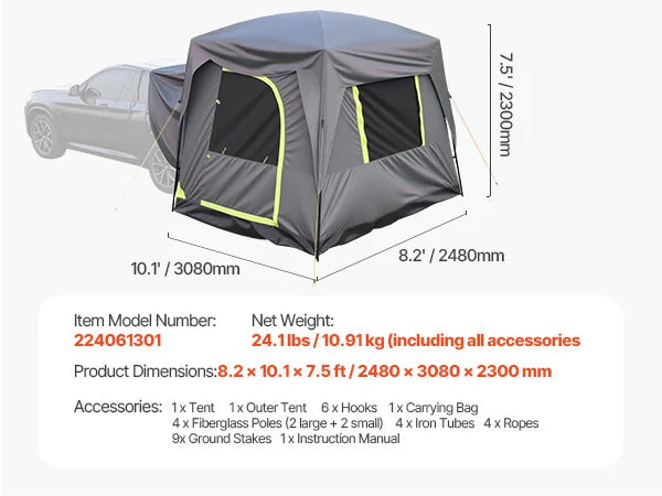 Pro Gear Sporting Goods SucceBuy SUV Tent Camping Waterproof