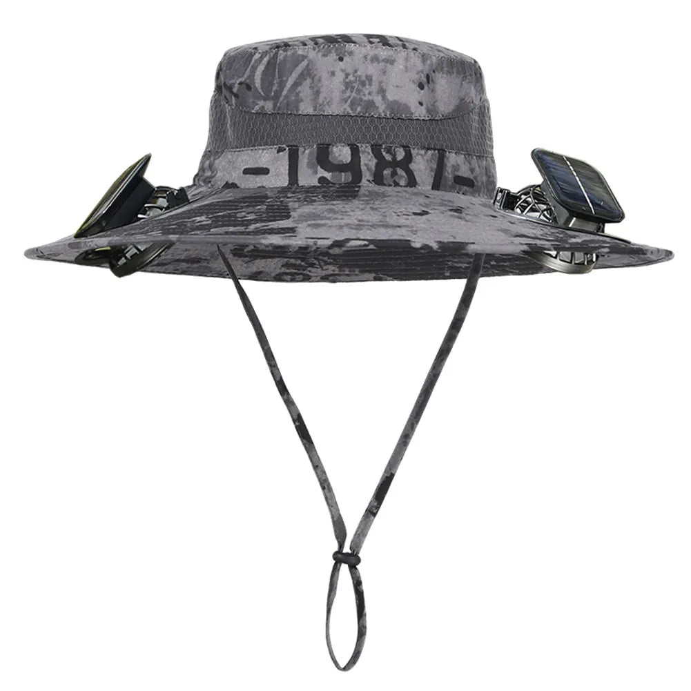 Guangdong Solar Fan Wide Brim Outdoor Fishing Sun Hat USB