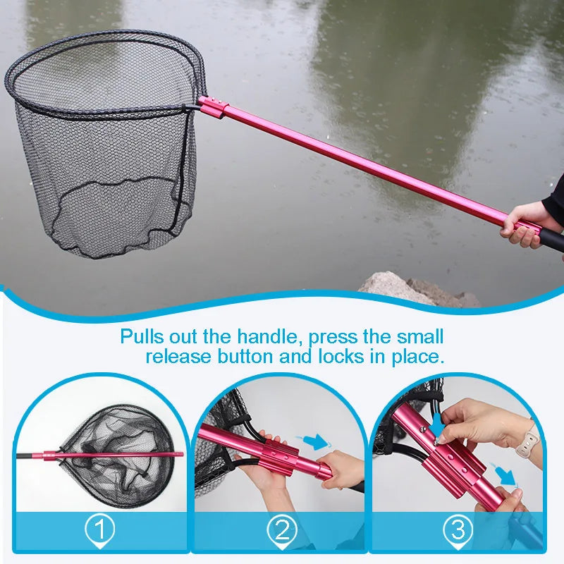 Hign Concerned Telescopic Aluminum Rubber Fishing Net