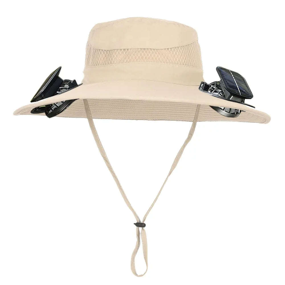 Guangdong Solar Fan Wide Brim Outdoor Fishing Sun Hat USB