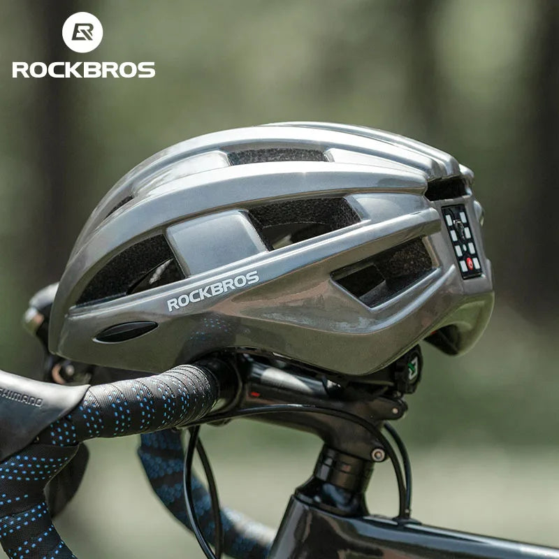 ROCKBROS USB Rear Light Cycling Helmet Integrated Safety