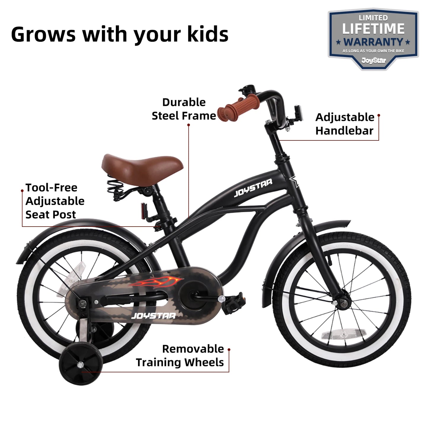 JOYSTAR Girls Bike With Training Wheel Princess Theme