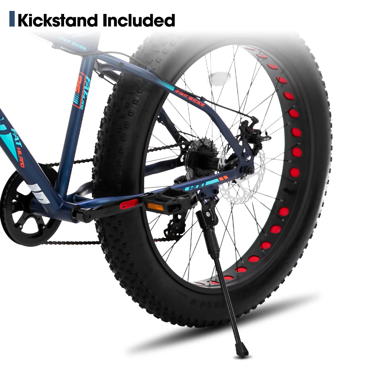 Hiland Fat Tire Kids Mountain Bike For Ages 5 And Up Shimano 7-Speed Front And Rear Disc Brakes