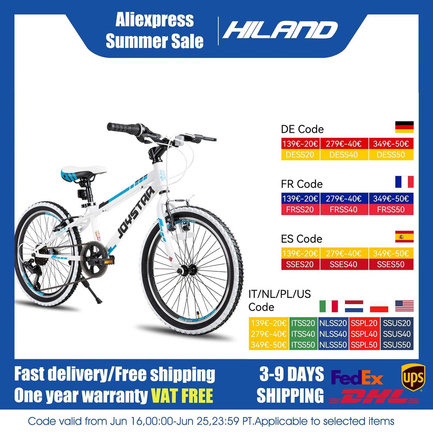 JOYSTAR Kids Mountain Bike For Boys And Girls Ages 7 To 12 With 1 Speed And 7 Speed Drivetrain