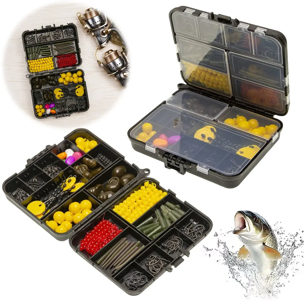 Carp Fishing Tackle Kit 145 Pc Swivels Hooks Set Assortment