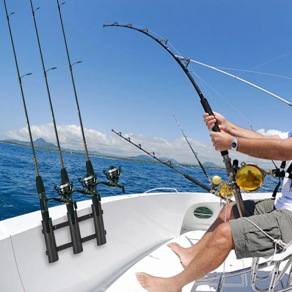 Shunmaii Wall Mount Fishing Rod Holder Bracket 3 Tubes