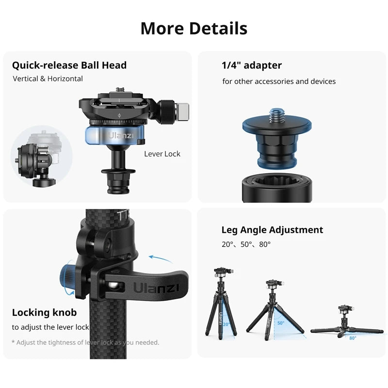 Ulanzi TT35 Five in 1 Hiking Stick Tripod Kit Outdoor