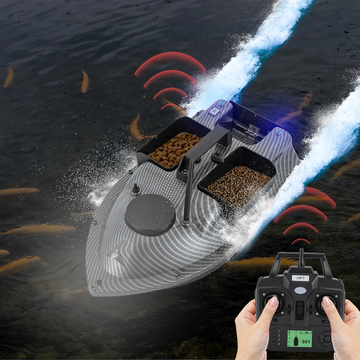 Rechargeable GPS Fishing Bait Boat With Two