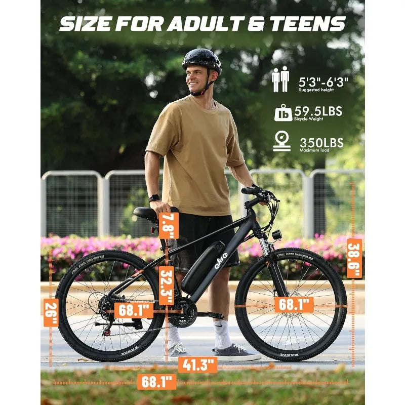 YTYINF Racer Electric Folding Mountain Bike 21 Speed Ebike