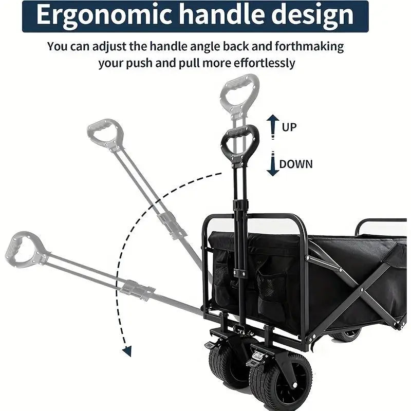 AUKYGGU Collapsible Folding Utility Beach Cart Wagon