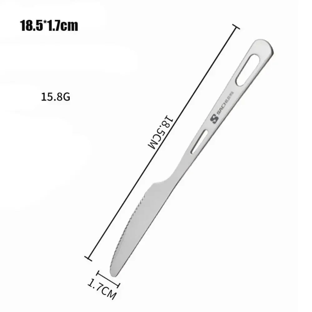 Lightweight Titanium Long Handle Spoon Fork For Camping EDC