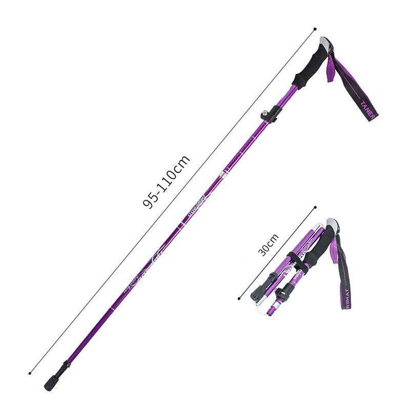Jetting Telescopic Folding Trekking Pole Outdoor Hiking