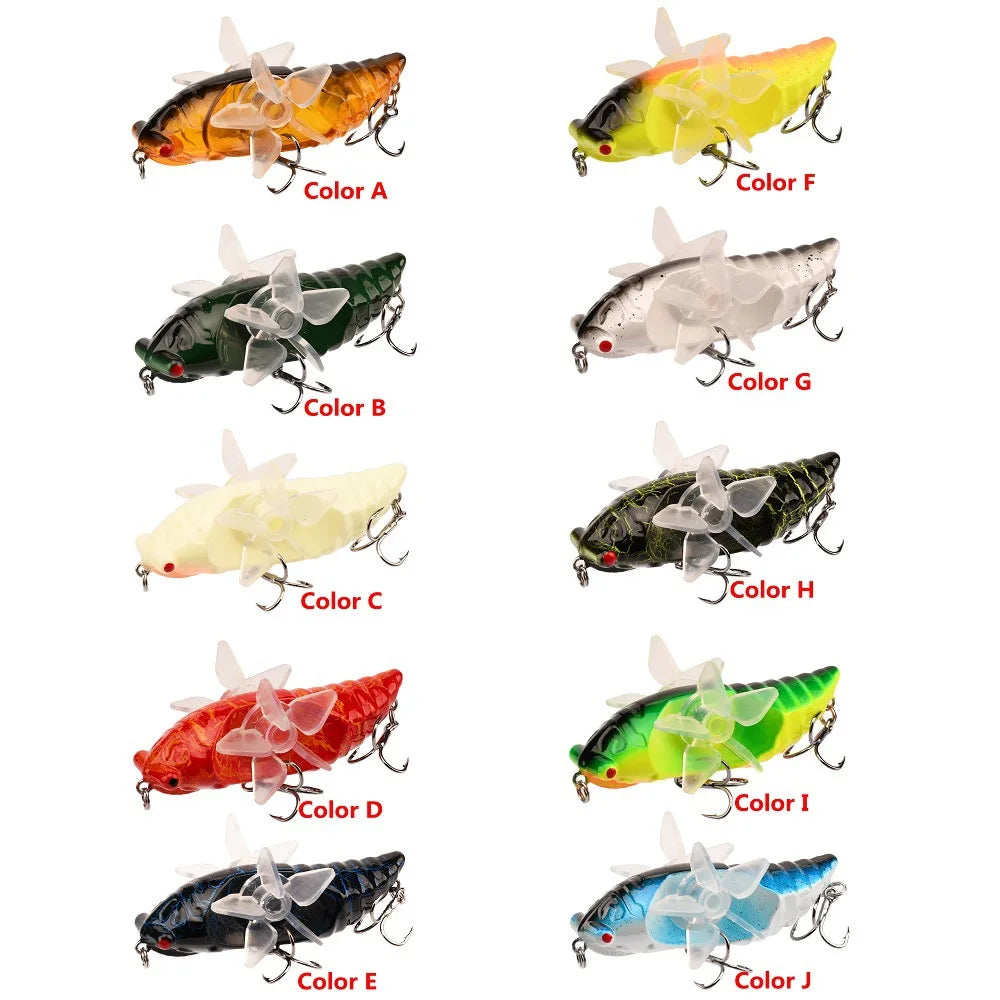 Popper Spin Fishing Lure Floating Hard Bait For Bass